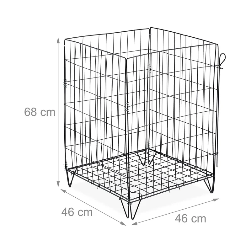 Lot de 2 composteurs de jardin 120 x 80 x 80 cm facile à monter en acier noir 13_0015095