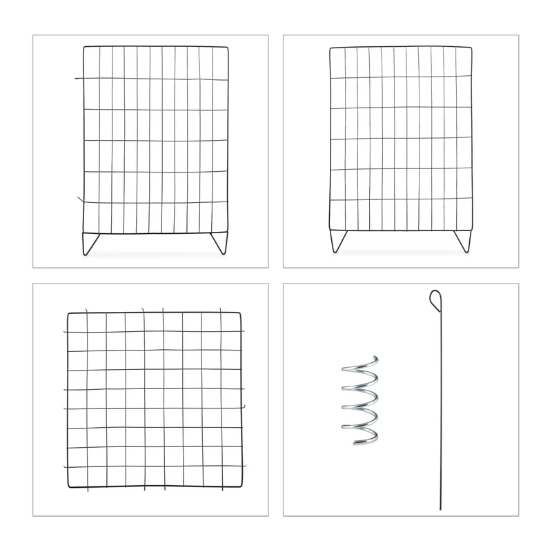 Lot de 2 composteurs de jardin 120 x 80 x 80 cm facile à monter en acier noir 13_0015095