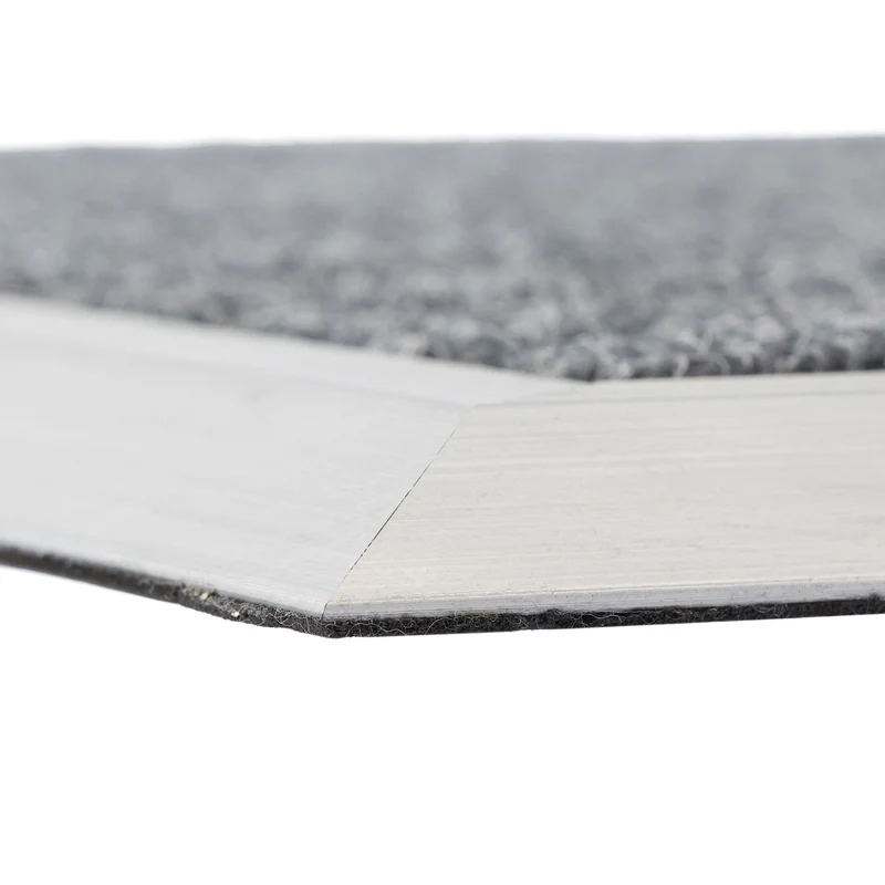 Paillasson rectangulaire antidérapant pratique intérieur extérieur 75 x 45 cm en aluminium gris 13_0014816