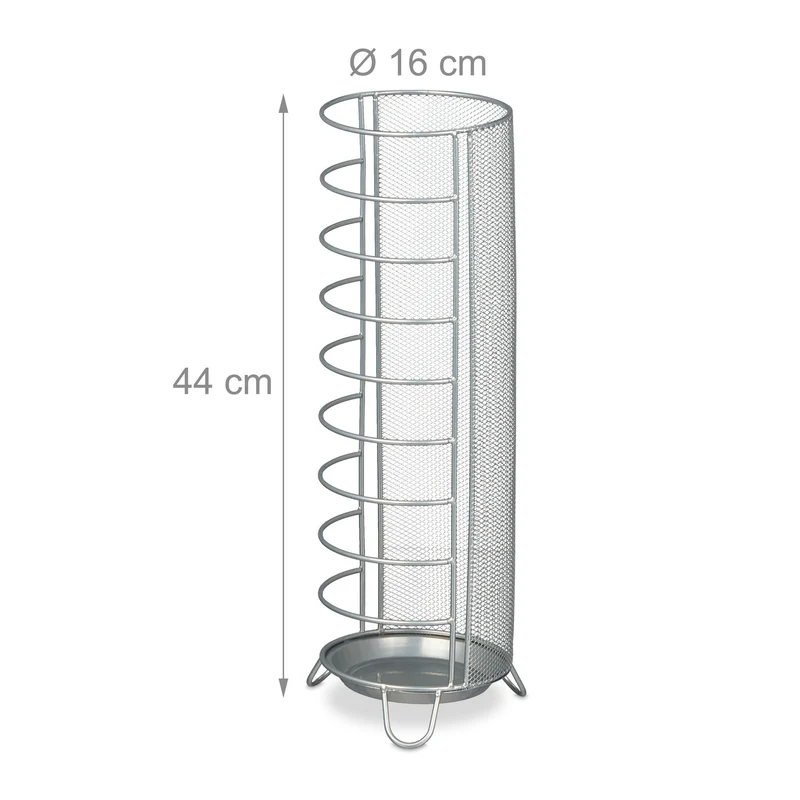 Porte-parapluie rond élégant et pratique 44 x 16 cm pour entrée couloir bureau en acier noir 13_0014122