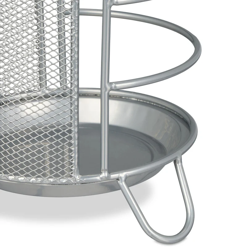 Porte-parapluie rond élégant et pratique 44 x 16 cm pour entrée couloir bureau en acier noir 13_0014122