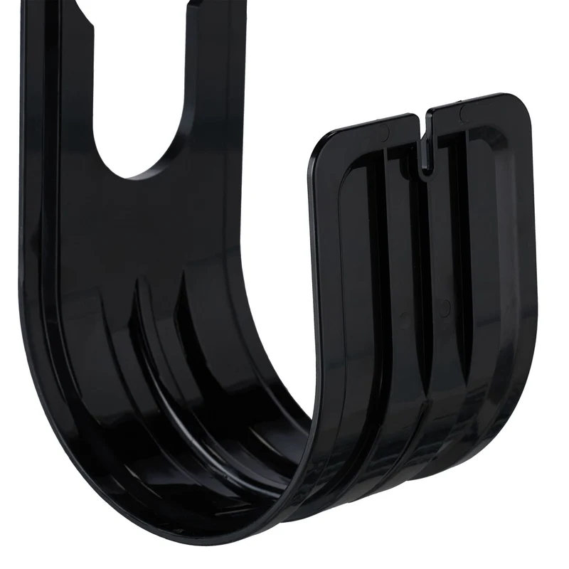 Lot de 4 supports pour tuyau d'arrosage pratique extérieur rangement au mur 15 x 8 x 10 cm en plastique noir 13_0015398
