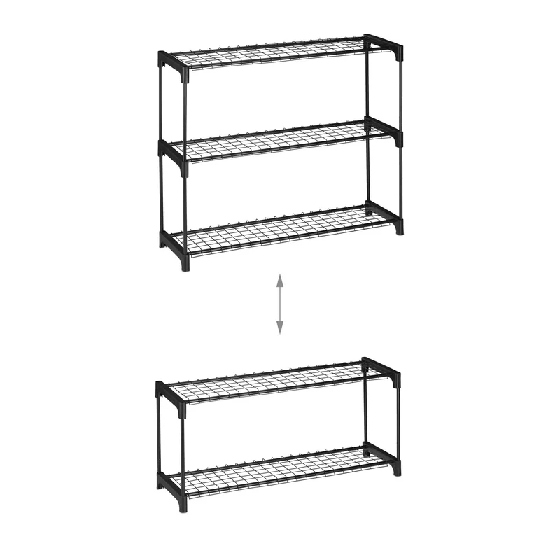 Étagère à plantes extensible pratique 5 niveaux 80 x 30 x 150 cm en métal noir 13_0016536