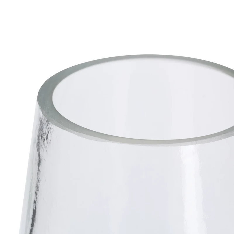 Vase décoratif moderne salon cuisine chambre 21,5 x 10 cm pour bouquets fleurs en verre transparent 13_0016002