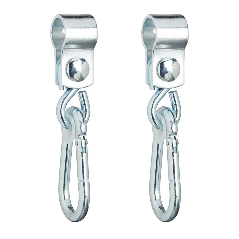 Lot de 2 crochets de balançoire 25 mm fixation rapide balcon jardin en fer inoxydable argenté 13_0015022