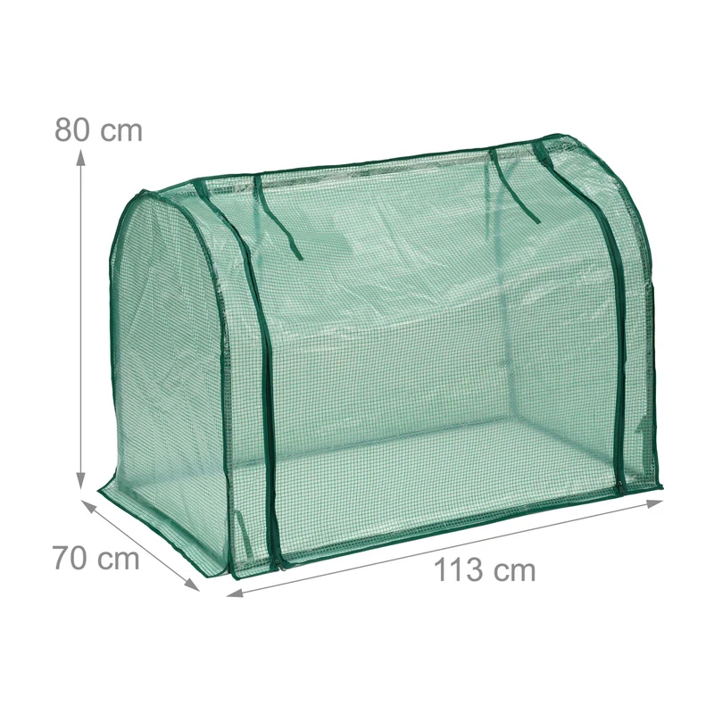 Serre de jardin compacte transparente pour herbes légumes 180 x 80 x 80 cm en acier vert 13_0015705