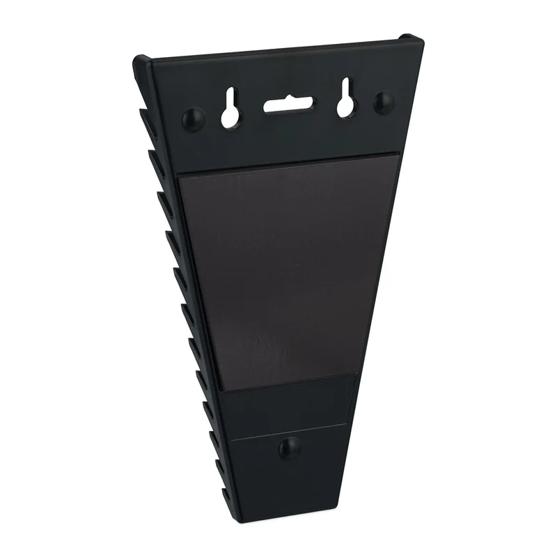 Lot de 2 supports pour clés plates 12 emplacements rangement magnétique garage 20 x 5 x 4 cm en plastique noir 13_0015468