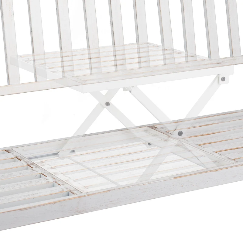Banc de jardin avec table intégrée 150 x 58,5 x 89 cm pour 3 personnes style élégant en acier gris 13_0010638