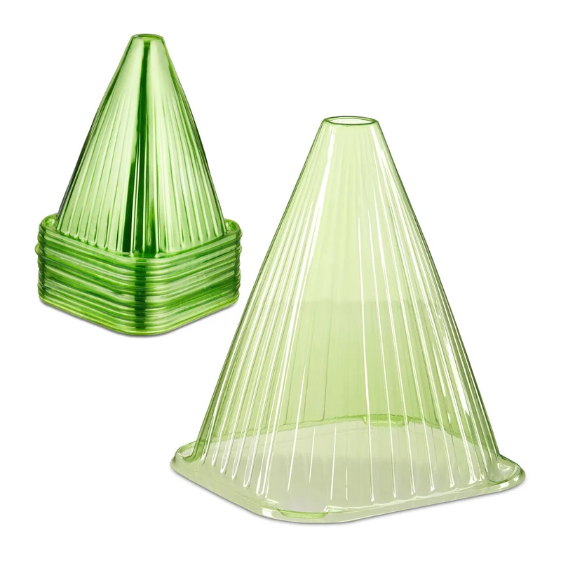 Lot de 80 cloches de forçage pour jeunes plantes jardin protection optimale 25 x 25 x 30 cm en PVC vert 13_0014386