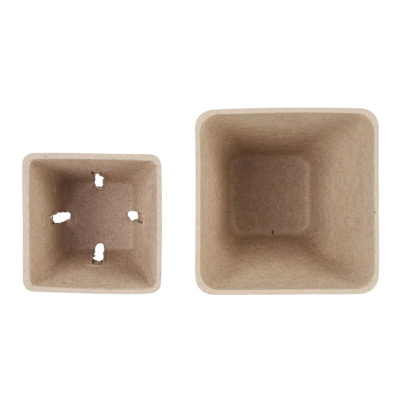 Lot de 96 pots de culture biodégradables jardiniers 10 x 10 x 10 cm en papier kraft 13_0014235