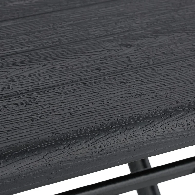 Set de balcon 3 pièces table pliante 61 x 61 cm et 2 chaises confortables design moderne en plastique gris 13_0015631