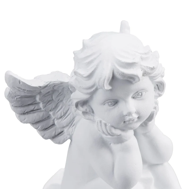 Lot de 2 décorations pour une tombe ange symbole protection 30 x 15 x 10 cm en résine artificielle grise 13_0014793