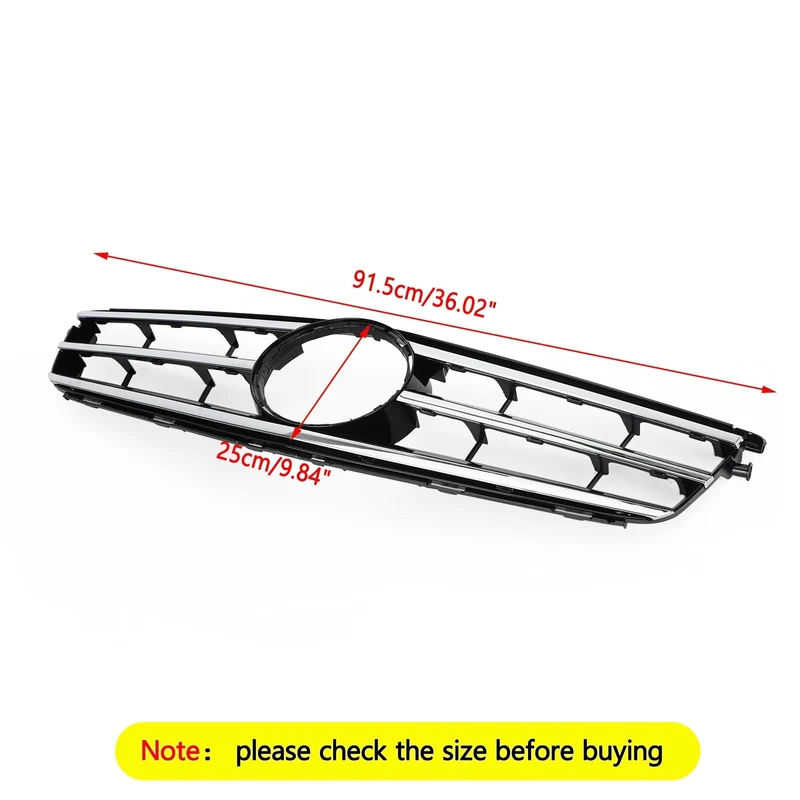 Grille Calandre Avant LED Noire Chromée Benz Classe C W204