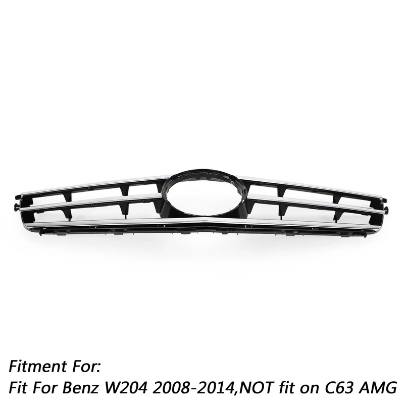 Grille Calandre Avant LED Noire Chromée Benz Classe C W204