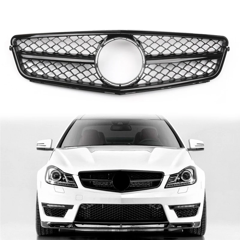 Grille Calandre Benz W204 C63 Style Noir Brillant 2008-2014