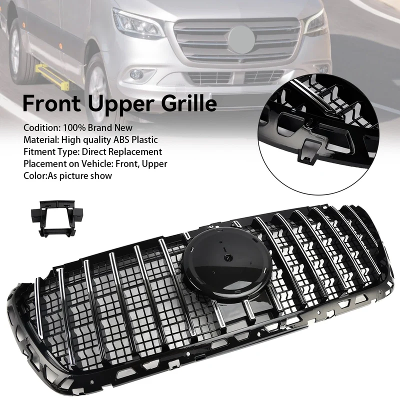 Grille Calandre Avant Mercedes Sprinter W907 W910 Style GT Noir