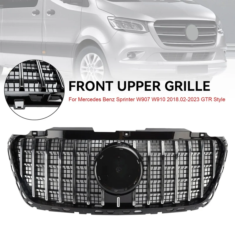 Grille Calandre Avant Mercedes Sprinter W907 W910 Style GT Noir