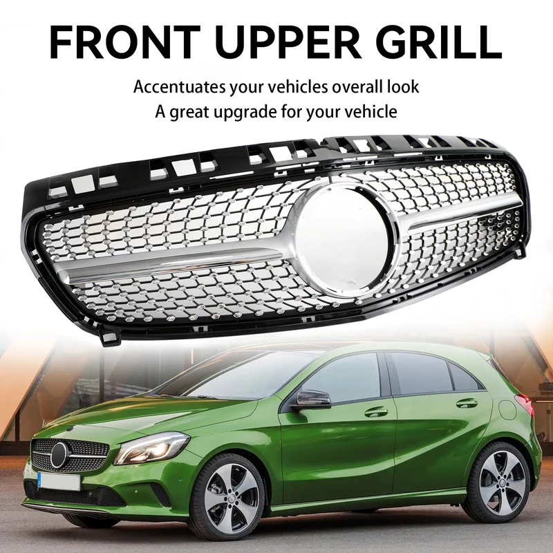 Grille Pare-Chocs Avant Mercedes Classe A W176 Noir Chrome 2013-2015