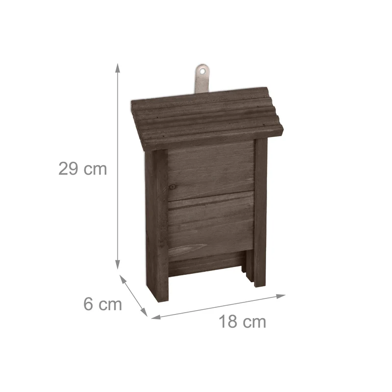 Nichoir à accrocher en bois naturel pour chauves-souris 30 x 20 x 15 cm abri pour élever ses petits en sapin marron 13_0013145