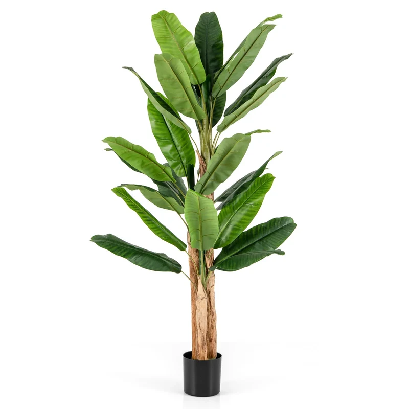 Lot de 1 plante artificielle 195 x 20 x 17,5 cm réaliste et durable décorative en ciment vert marron 20_0018673