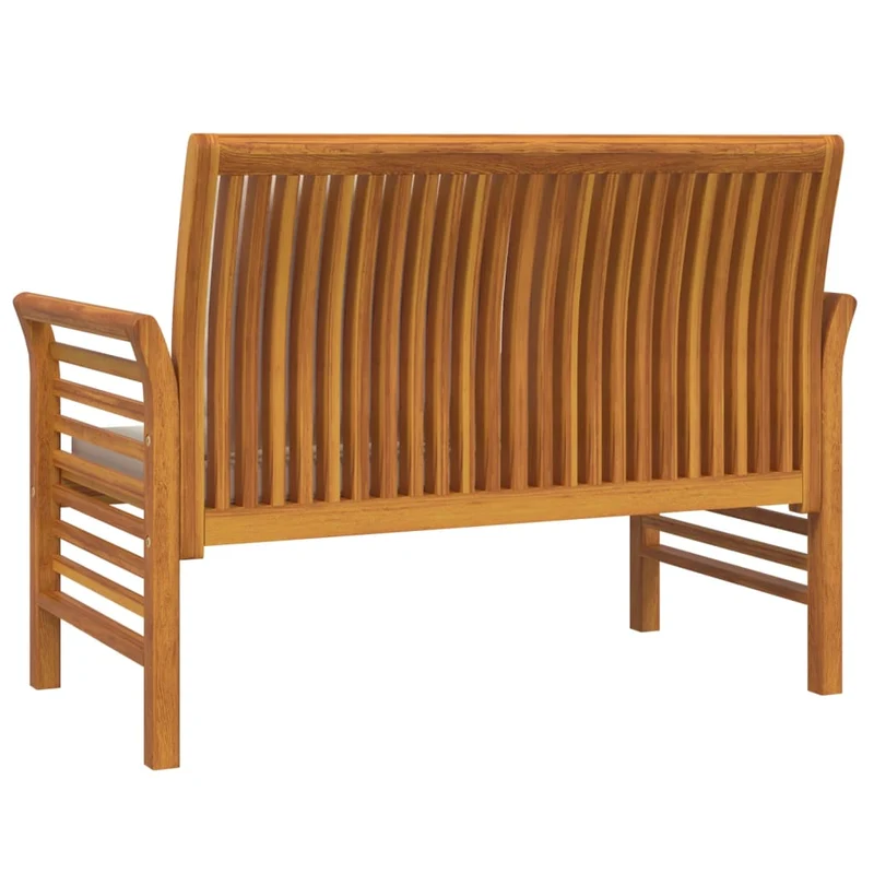 Banc de jardin meuble de patio d'extérieur terrasse canapé avec coussins blanc crème 120 x 60 x 81 cm bois d'acacia solide 02_0011117