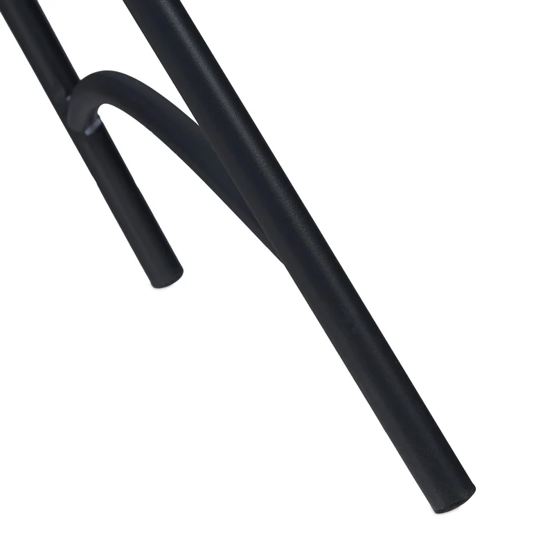 Table de balcon pliable carrée design moderne 70 x 70 x 75 cm stable et compacte en métal noir 13_0010450