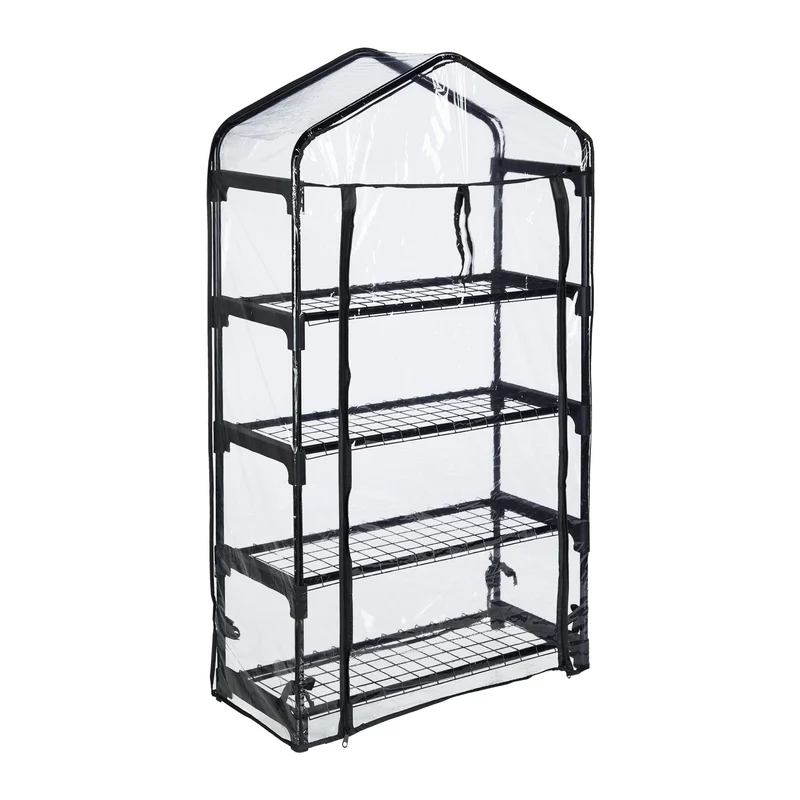 Serre de jardin verticale compacte balcon 70 x 40 x 40 cm protections contre intempéries en plastique transparent 13_0011954