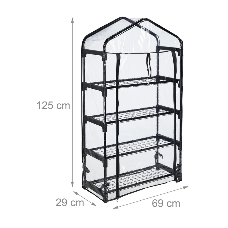 Serre de jardin verticale compacte balcon 70 x 40 x 40 cm protections contre intempéries en plastique transparent 13_0011954