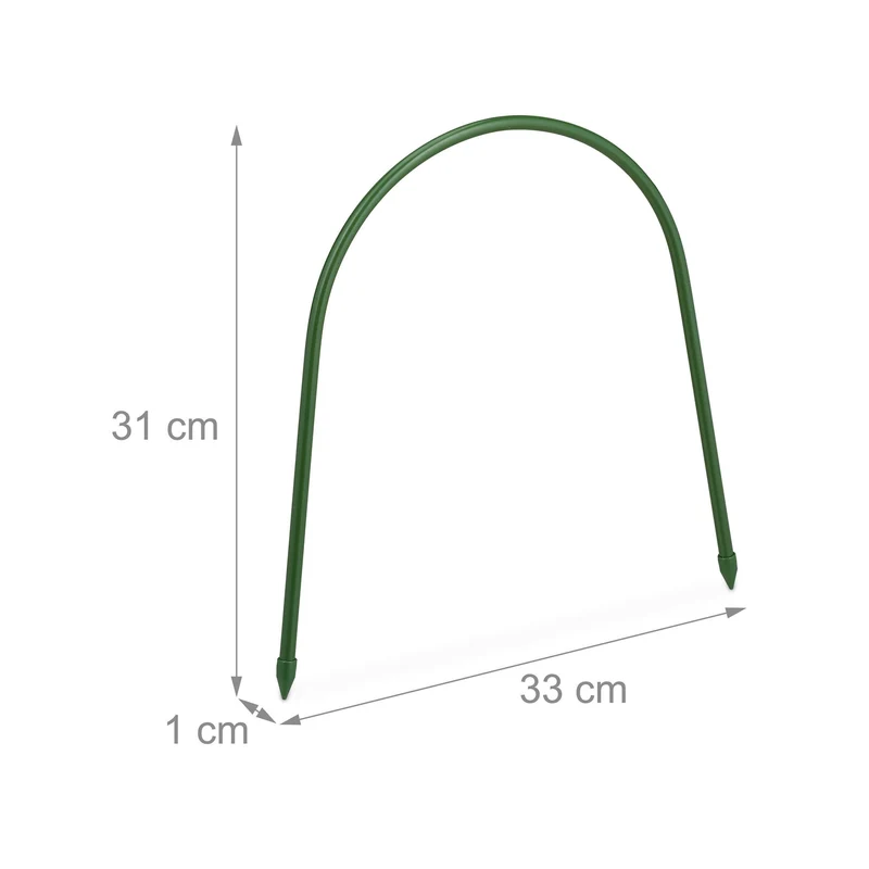 Lot de 6 arches de serre en tunnel résistantes pour potager horticulture 200 x 50 x 50 cm en acier noir 13_0012637