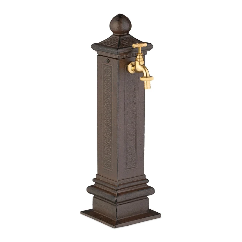 Fontaine de jardin design nostalgique décoration extérieur 47 x 14 x 18,5 cm en fonte d'aluminium blanche 13_0016813