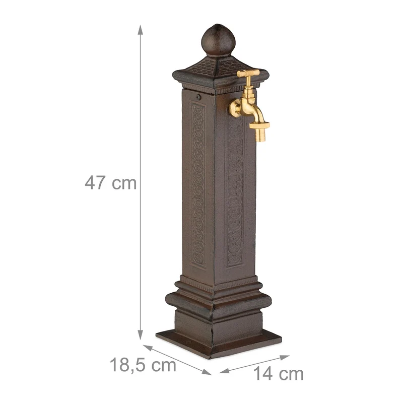 Fontaine de jardin design nostalgique décoration extérieur 47 x 14 x 18,5 cm en fonte d'aluminium blanche 13_0016813
