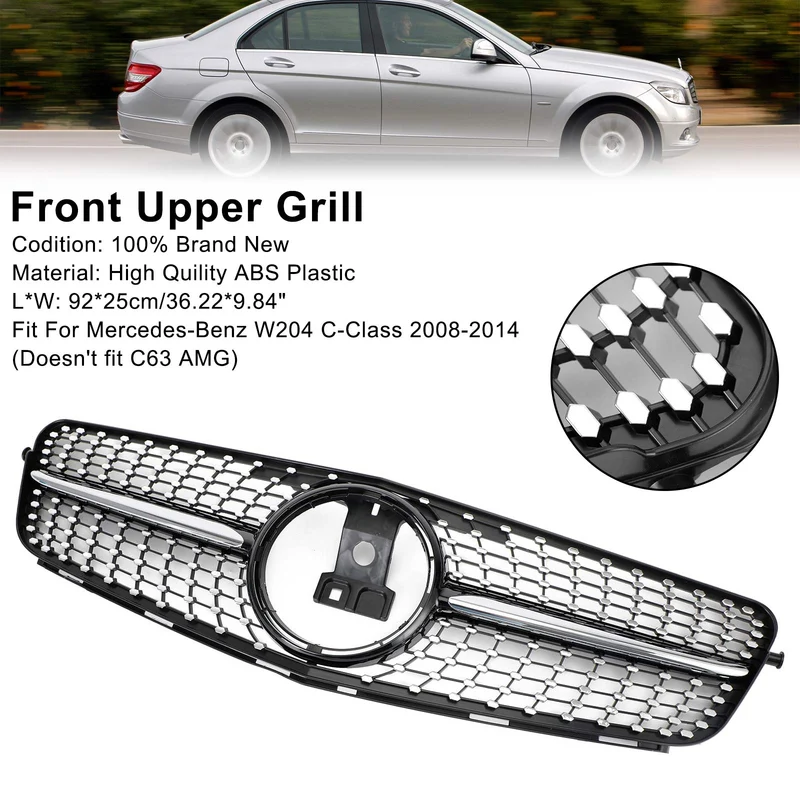 Calandre Avant Noir Chrome Mercedes Classe C W204 2008-2014