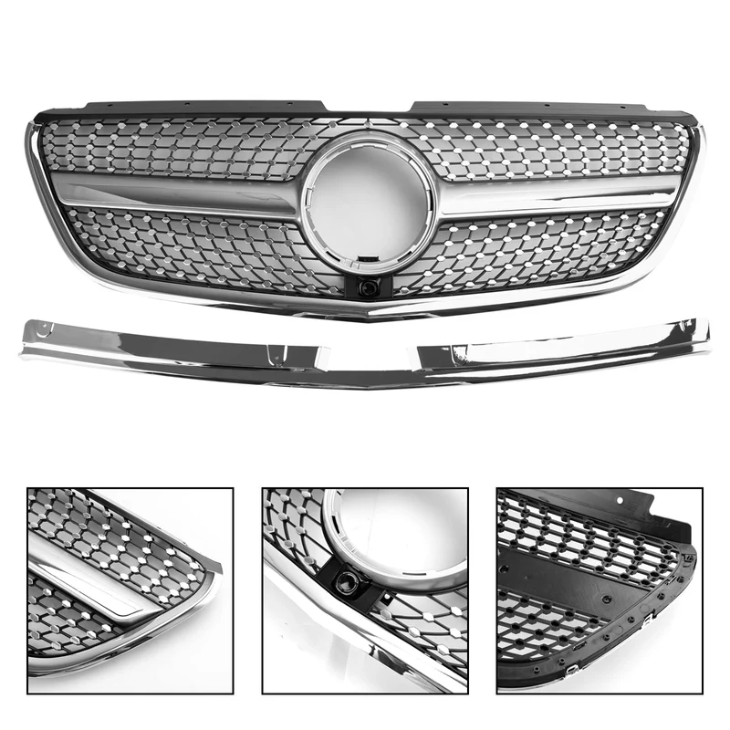 Grille Pare-Chocs Avant Diamant Mercedes Vito W447 2015-2019 GT Style