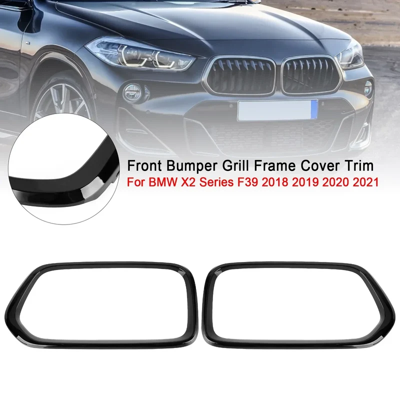 Garniture Cadre Calandre Pare-Chocs Avant BMW X2 F39 2018-2021 Noir