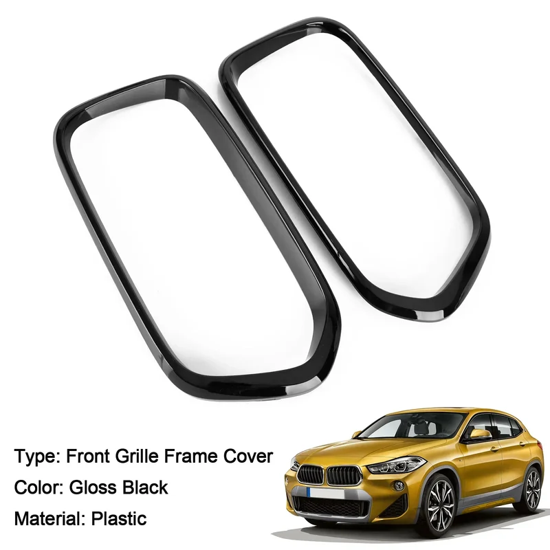 Garniture Cadre Calandre Pare-Chocs Avant BMW X2 F39 2018-2021 Noir