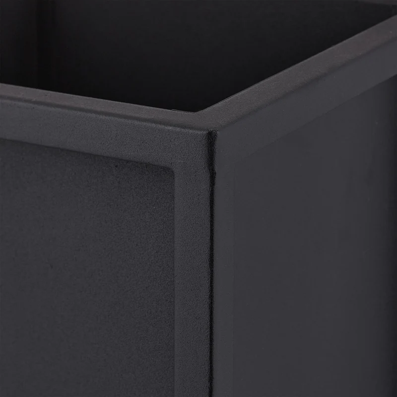 Lot de 2 porte-pots de fleurs design sobre intérieur 30 x 30 x 15 cm en fer noir 13_0011641