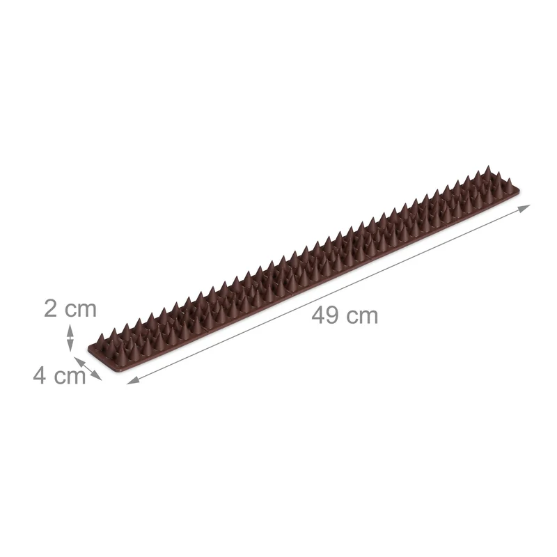 Lot de 20 pics anti-pigeons ajustables pour balcon jardin 2 x 49 x 4 cm en plastique marron 13_0016108