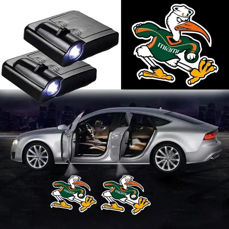 Pack 2 projecteurs LED logo Miami pour portes de voiture