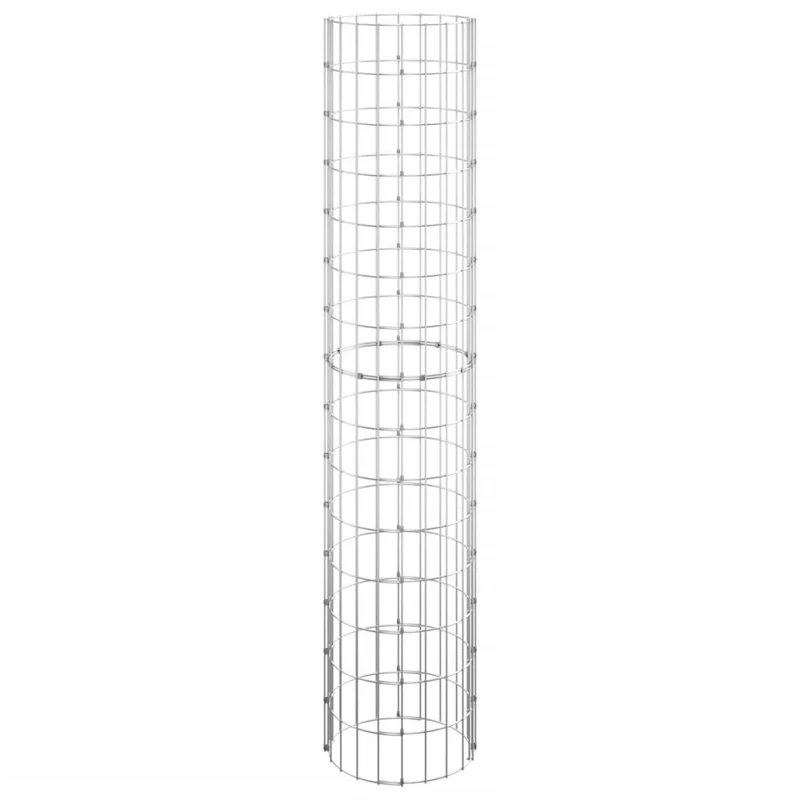 Lit surélevé à gabion circulaire 3 pièces acier galvanisé Ø30 x 150cm Argent 02_0039902