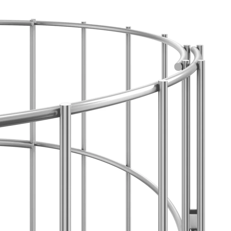 Lit surélevé à gabion circulaire 3 pièces acier galvanisé Ø30 x 150cm Argent 02_0039902