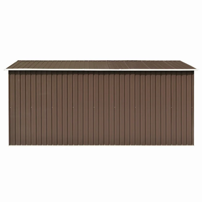 Abri de jardin cabane cabanon maison de stockage remise extérieur hangar outils robuste 257 x 392 x 181 cm métal marron 02_0022168