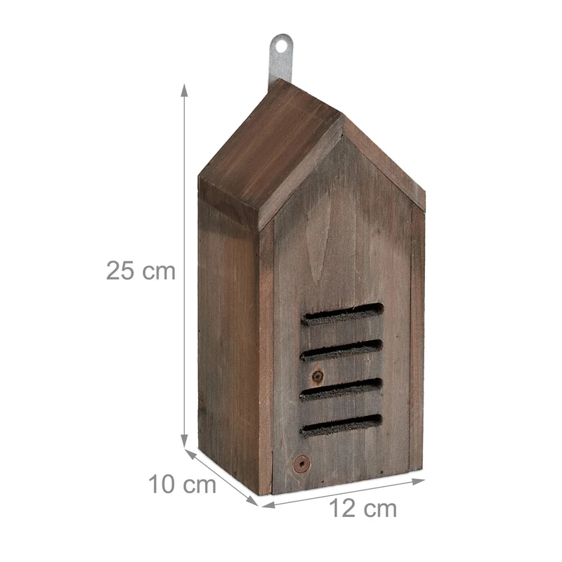 Hôtel à insectes suspendu design moderne jardin 30 x 20 x 10 cm en bois de sapin naturel 13_0015257