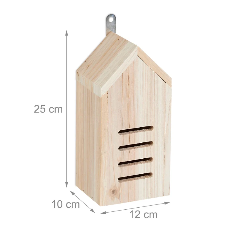 Hôtel à insectes design moderne jardin abri suspendu 30 x 20 x 15 cm en bois de sapin naturel 13_0015251