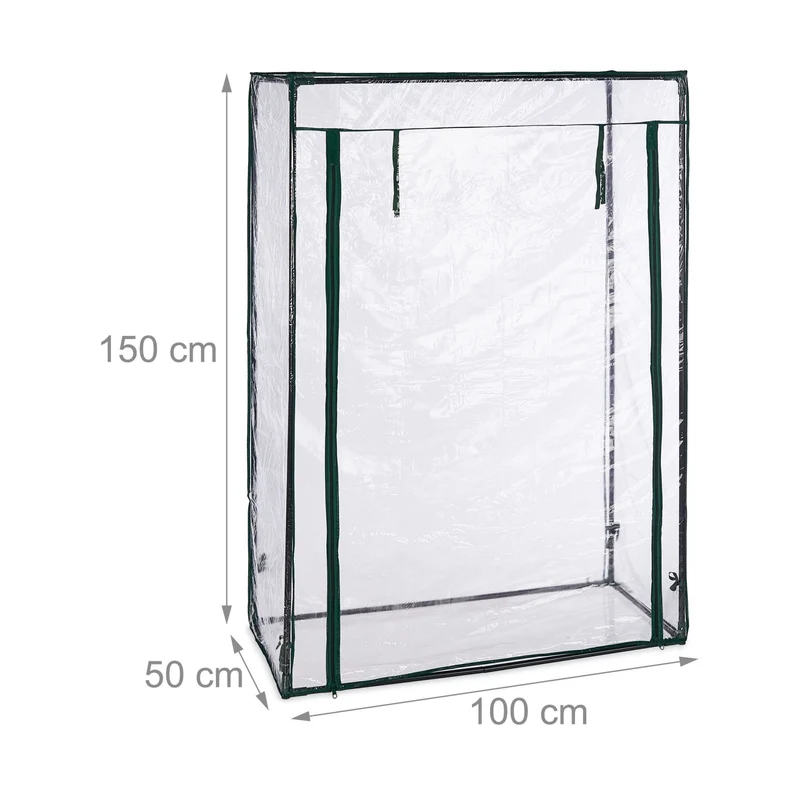 Serre de tomates jardin compacte 150 x 100 x 50 cm aération optimale protection plantes en PVC transparent 13_0011252