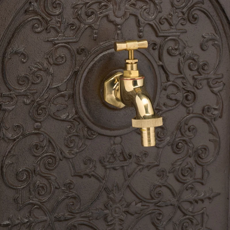 Fontaine extérieure décorative style antique jardin 60 x 40 x 30 cm avec robinet pratique en fonte d'aluminium 13_0015662