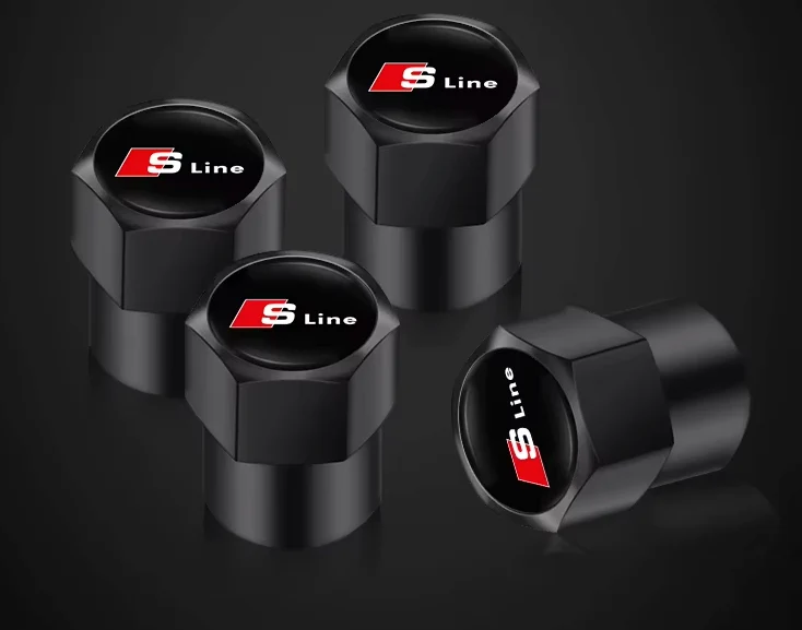 4x Bouchons de Valve Audi S-line Noir