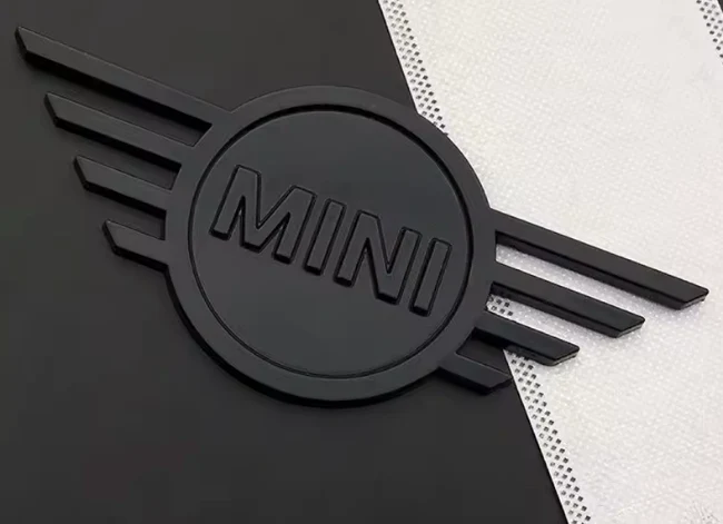 Logo Mini Cooper Emblème Capot Arrière Noir Mat Brillant Chrome