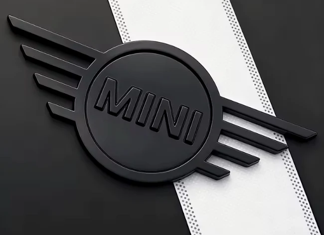 Logo Mini Cooper Emblème Capot Arrière Noir Mat Brillant Chrome