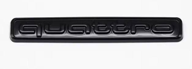 Logo Audi Quattro Emblème Calandre Noir Rouge Chrome