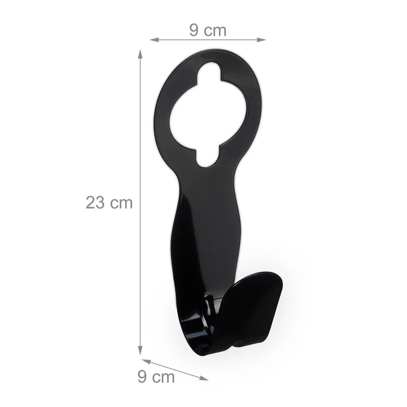 Lot de 2 supports pour tuyau d'arrosage accroche mur jardin rangement pratique en fer poudré noir 13_0014005